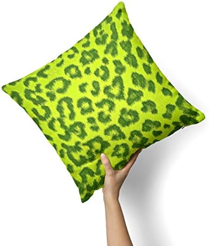 iiRov Ярко Зелено Гепард - Индивидуален Декоративен Начало Декор На закрито или на открито, Калъфка за дивана, на леглото