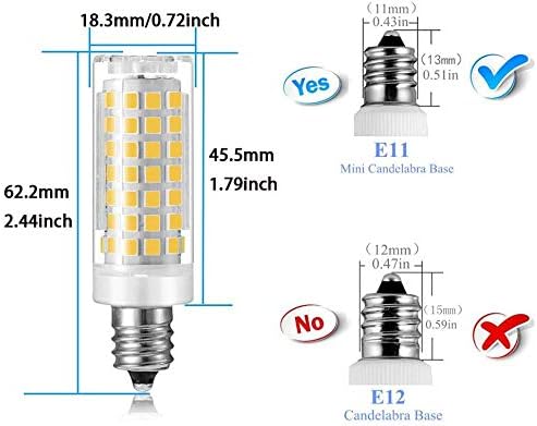 led лампа e11, 75 W или унизително отнасяне или халогенна лампа с мощност 100 W, 650 Лумена, дневен бяло 6000 К, замества крушка T4 /T3 JD e11. ... (Дневен бяло 6000 К)