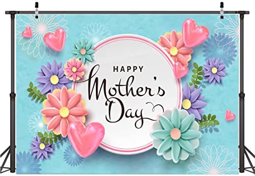 AIIKES 7X5FT Щастливи Фонове за Деня на Майката Розово Цвете на Любовта Фон за Снимки Фонове за Деня на Майката