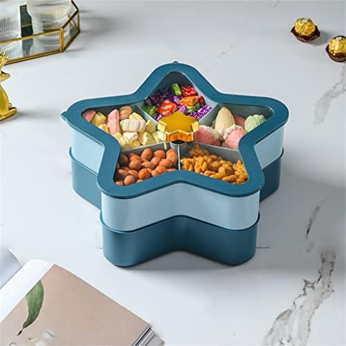 YFQHDD двупластова Кутия за бонбони Домашна чиния за плодове Чиния за сушени плодове за закуски В Хола Тава за съхранение Кутия за съхранение (Цвят: D, размер: 19 * 13,5 cm)