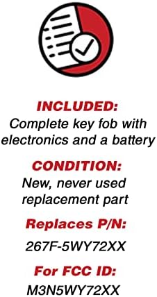 KeylessOption Бесключевой Входа, с Дистанционно Управление Кола Ключодържател запалване Замяна за M3N5WY72XX (опаковка от 2)