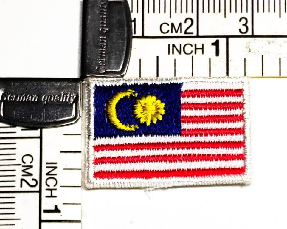 Салфетки плюс 3 бр., 0,6X1,1 инча. Мини Флаг Малайзия Бродирана Нашивка Военен Тактически Знаме, Емблемата На Униформи Шият Железни Ивици Националния Флаг На Страната А