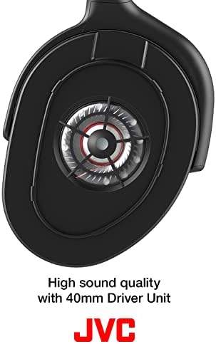 Сверхлегкая детска слушалки JVC за максимален комфорт на безжичната връзка 2,4 Ghz (ниска забавяне 40 ms), 40 мм драйвер, сменяем микрофон и кабел, лек дизайн - GG01W (черен)