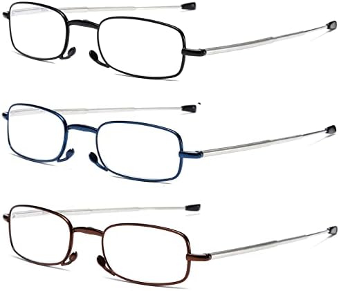 OWTXIS 3 Опаковки, Сгъваеми Очила за Четене за Мъже И Жени, Ключодържател, Компактни Очила за четене, Синята Светлина,