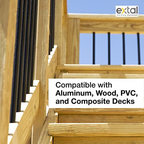Алуминиеви подпорка Extal за палубата - Кръгли алуминиеви парапети за палуби, Съвместими с дървени, PVC, алуминиеви и композитни парапет на палубата, черни Алуминиеви п