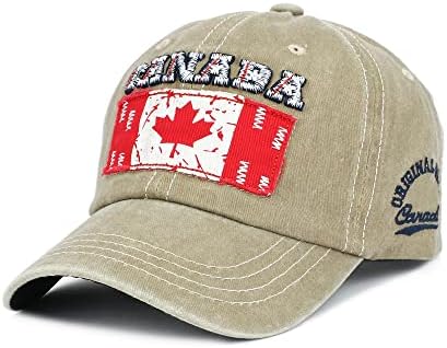Реколта Потертая Папина Шапка Шапка на шофьор на камион от Светъл Деним, Измити Киселина, Канадската бейзболна шапка