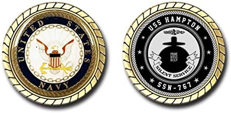 Монета на повикване подводница USS Hampton SSN-767 на ВМС на САЩ - Официално лицензирани