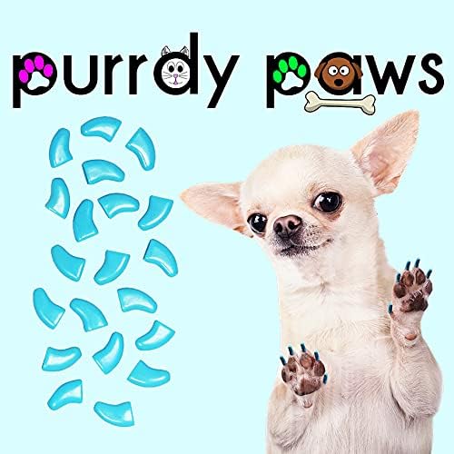 Purrdy Paws, 100 опаковки меки капсули за кучешки нокти, синьо небе X-Large