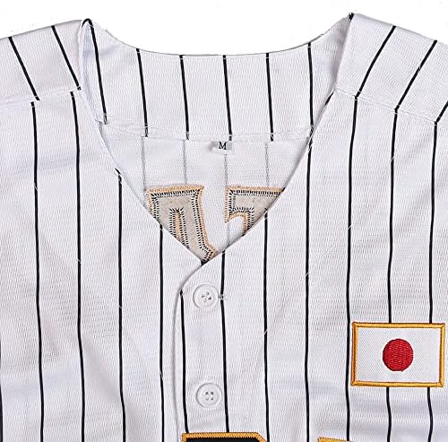 Мъжките Тениски, бейзболни Ohtani 16, Зашити в Япония, Бели, Черни Ризи В тънка ивица