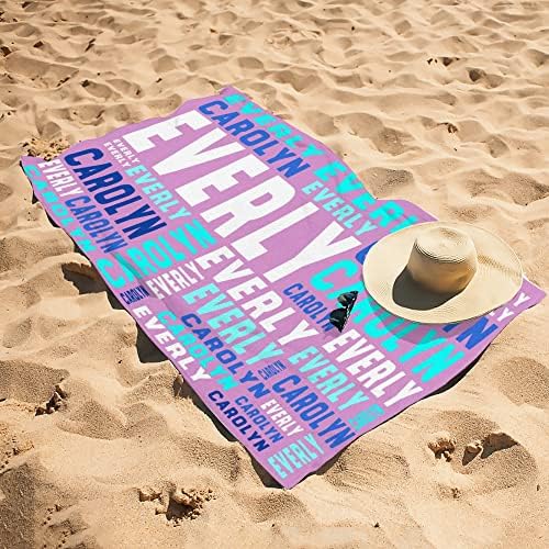 Персонални Плажна Кърпа за Деца, Възрастни Обичай Хавлиени Кърпи от Микрофибър Персонализирани Кърпа за Басейна Пътуване Плаж Баня Лятото (12)