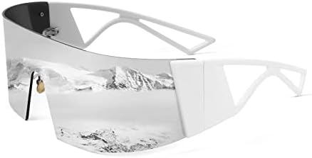 FEISEDY Извънгабаритни Футуристични Очила с Плосък Покрив, Цели слънчеви Очила за Жени И Мъже, Модни Нюанси B4054