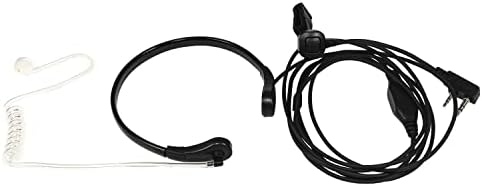 HQRP 2-Комплектен акустичен Тръбен слушалка ПР с микрофон за гърлото, Слушалката е Съвместима със стойка BAOFENG UV-5RA / UV-5RB / UV-5RC / UV-5RE / UV-5RA + / UV-5R + / UV6 / BF-V85 / UV-B5 / UV-B6 / BF-K5 + HQRP