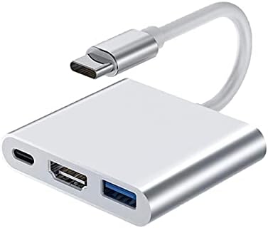Многопортовый USB Адаптер C-HDMI с конвертером видео 4K /Пристанище Хъб USB 3.0/Порт за бързо зареждане на PD за устройства и Mac USB Type-C