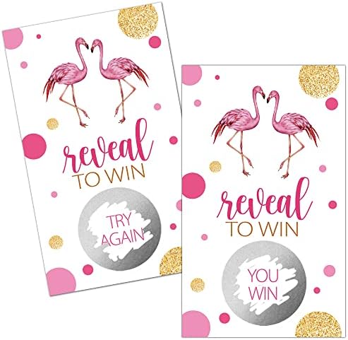 Haizct 50 Опаковки Игрални Карти Flamingo Bridal Shower (Scratch Off за Традиционна Сватба, Душата на Булката, Лотарийни