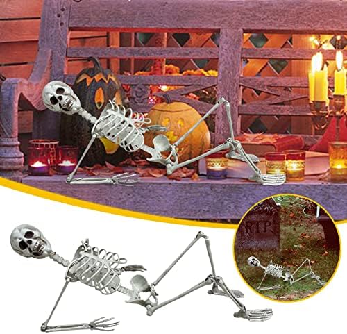 CQCYD Скелет на Хелоуин в Реален Размер - Скелети на човек на Хелоуин, на Костите на Цялото тяло с Подвижни Стави, Подпори за