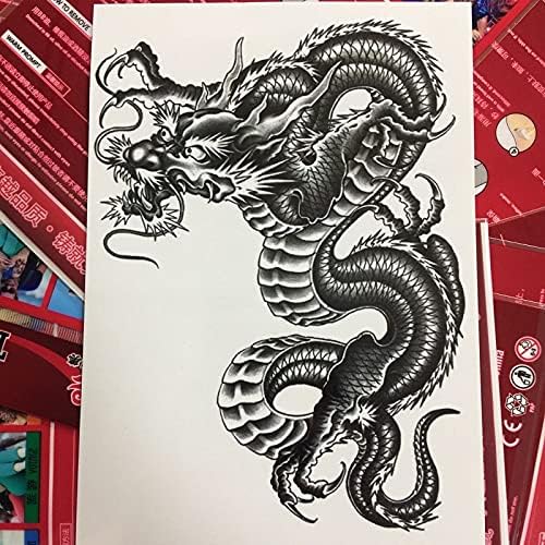 Китайската Традиционна Заря-Черен Дракон На Пулсираща ръката Мъже, Водоустойчиви, Устойчиви на 3D Симулация на Татуированное