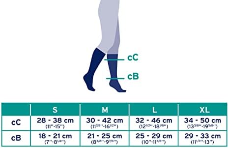 Компресия чорапи JOBST Sport до Коляното 15-20 мм живачен стълб.ст., Черни / Студени Черни, Големи,