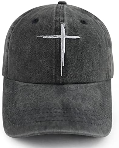 Християнски Шапки с Кръста на Исус за Мъже и Жени, Забавно бейзболна шапка с Регулируема Бродерия от Промит Памук Вярата на Христа