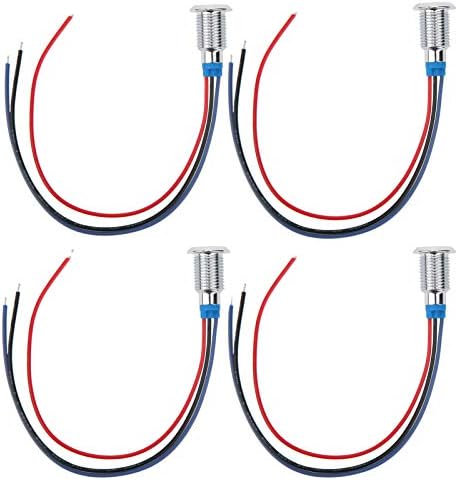 110-220 В Предварително Свързани Кръгли светодиоди 10 мм, 4 Комплекта в два цвята led Превключвател за Контрол на достъпа за металорежещи Машини с ЦПУ (Червено и синьо)