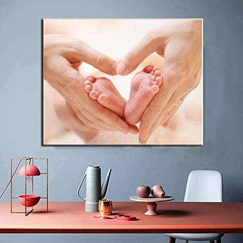 Плакати Женски Дръжки във формата на Сърце на едно Малко Новородено Бебе, Крачета за Декорация на Детската Стая,