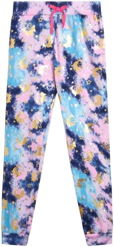 Спортни панталони Dreamstar за момичета - 4 комплекта активни флисовых джоггеров за бягане (Размер: 7-16)