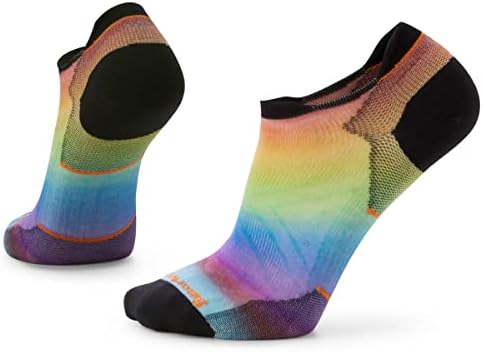 Чорапи Smartwool Run Zero Cushion от мериносова вълна с Розови принтом на Ниски Обувки за мъже и Жени - Pride Edition