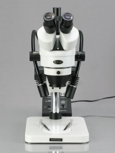 Цифров професионален тринокулярный стереоскопичен увеличение на микроскопа AmScope SM-1TS-L6W-M, окуляры WH10x, увеличаване