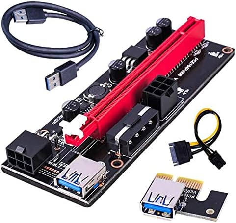 Конектори PCI-E Странично 009S 1X 16x Удължител PCI E USB Странично Двоен 6-Пинов Адаптер SATA 15pin за видеокартата