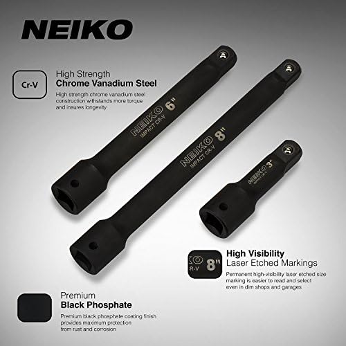 NEIKO 30249A Набор от переходников за ударни контакти от 5 теми и комплект за ремонт гаечных ключове Редуктор за експлоатирани