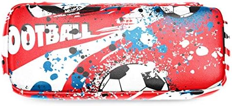 Абстрактен Френски Футболен Спортен Топката Цвят Модел Кожен молив случай Чанта за Писалки с Двоен Цип Канцелярская Bag