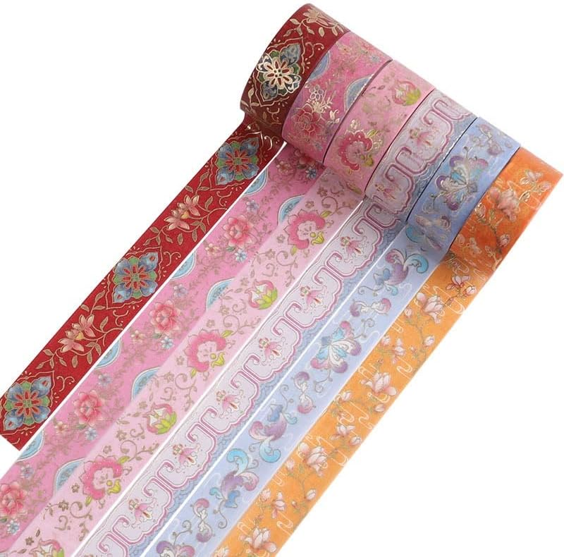 n/a 12 бр./компл. Декоративна лента за джоба на етикети Цвят Series Бронзиране Washi Лента (цвят: както е показано