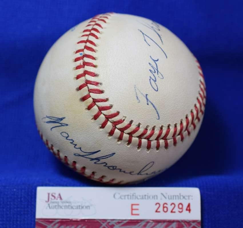 Марв и Фей Тронберри JSA Coa Автографи, Подписани от Американската лига бейзбол OAL