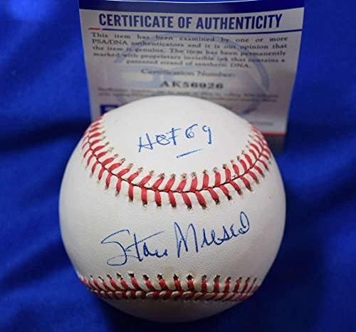Стан Музиал КОПИТО 69 PSA ДНК Coa Автограф на Националната лийг Бейзбол с Автограф ONL - Бейзболни топки С Автографи
