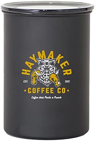 Кутия за съхранение на кафе HAYMAKER Airscape, Неръждаема стомана, Не съдържа BPA, 64 унции (въглен)
