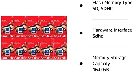 Комплект SD карта Sandisk 16 GB (10 x) Флаш памет SDHC 4 клас | Модел SDSDB-016G-B35 |