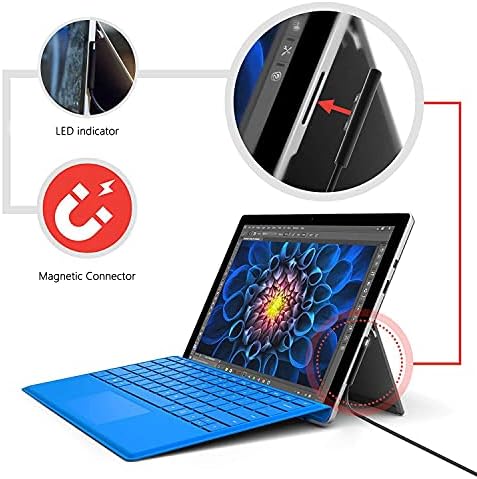 Sisyphy Surface се Свързва към зарядното USB кабел-C (черен 3,3 фута), което е съвместимо с лаптоп Microsoft Surface Pro 7/6/5/4/3