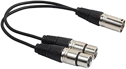 SDFGH 34 См 3-пинов аудио кабел-удължител с вход от 1 мъже 2 жени, Кабел за микрофон и Аудиоразветвителя
