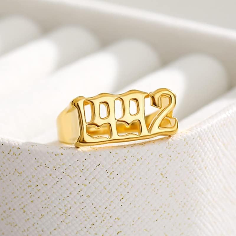 Модни пръстени с номера Oyalma, Изработени по поръчка Пръстени С номера 1995 1996 1997, Бижу Пръстен С Окачване, Златни Пръстени,