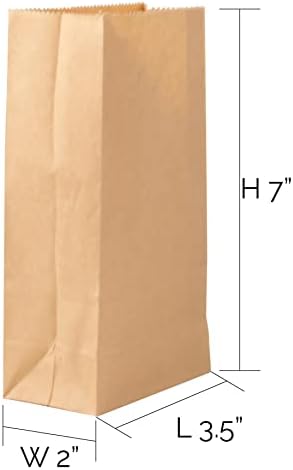50 бр. Мини-торбички от крафт хартия Кафяв цвят за опаковане на леки закуски, бисквити, сладкиши, Малки Неутрален