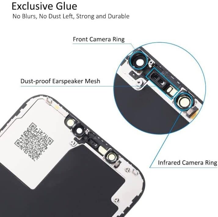 Fixerman LCD екран за iPhone 12/12 Pro е Комплект за смяна на екрана 6,1 инча, 3D LCD Сензорен екран, Дигитайзер, Рамка