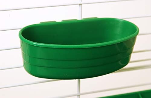 Пластмасова купа-клетка за домашни любимци (зелена), здрава, монтируемая купа за хранене и пиене на малки животни