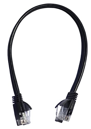 Тънък кабел за свързване на Ethernet основа cat6a, 1 КРАК (10 бр, черен), Високоскоростен мрежов кабел с капацитет