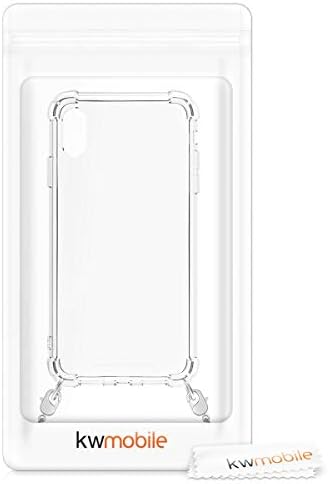 Калъф kwmobile, Съвместим с Apple iPhone X - чанта за Носене през рамо, Прозрачен Калъф за телефон от TPU с метална