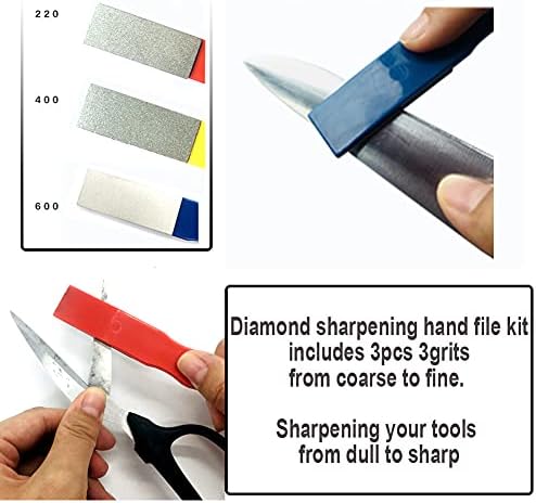 ДМД Diamond Цветен Мини-Комплект за Заточване на диамантени 3 г 220400600 Плосък Ръчна Острилка за ножове RedYellowBlue