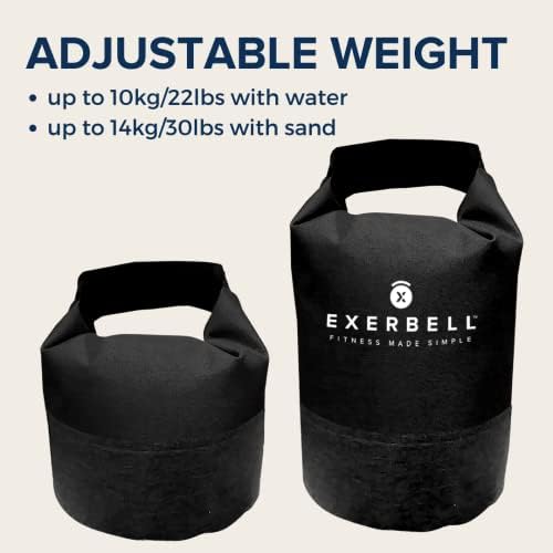 Спортни тегло Exerbell – Сгъваем и регулируем гиря – Гиря с вода и торби с пясък – Мощност треньор Kettle Bell