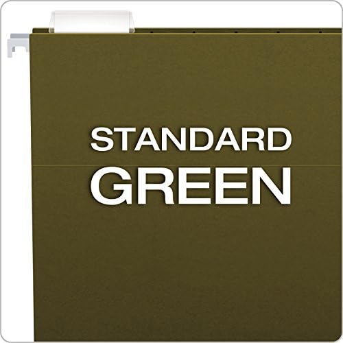 Подсилени за висящи папки с файлове Pendaflex висока мощност, 2 инча, Стандартен размер, стандарт, зелен, 1/5 нарязан,