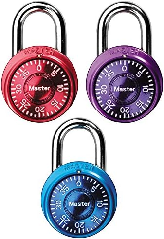 Мини-Разход на замъка Master Lock 1533TRI Locker Lock, 3 бр. (опаковка от 1), Цветове могат да се различават,