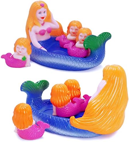Играчки за детската вана, Гумени Играчки-Русалка за деца от 1-3 години, Набор от играчки за Плаващ баня с пищанием