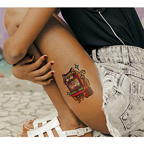 Временна Татуировка CARGEN Old School за Жени И Мъже, Страхотни Класически Етикети, Секси Временна Татуировка във формата на Цветя, на Американската Традиционна татуировк