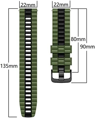 силиконов ремък за часа lappets 22 мм, съвместим с Forerunner 935/Forerunner 745/Forerunner 945/Fenix 5/